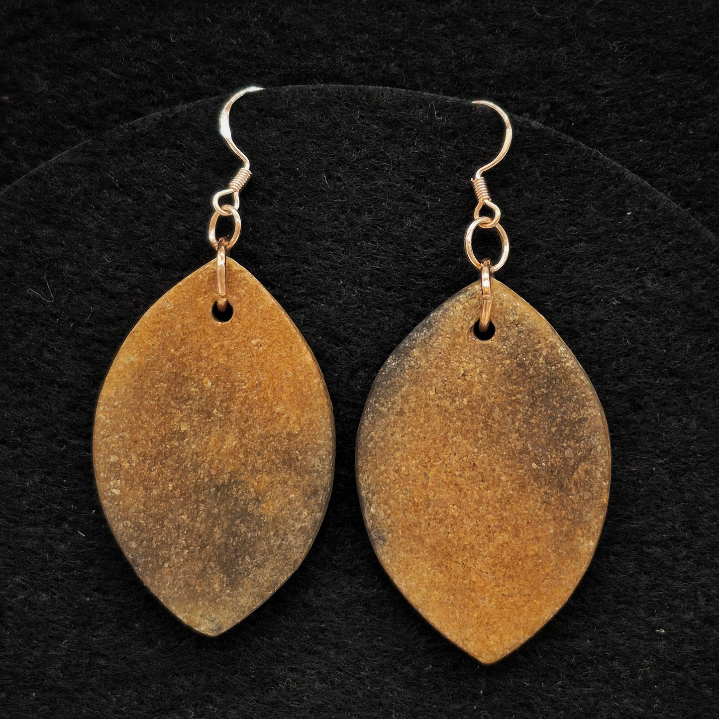 Mary Elaine ~ Micaceous Clay Earrings 1 1/8" x 1"
