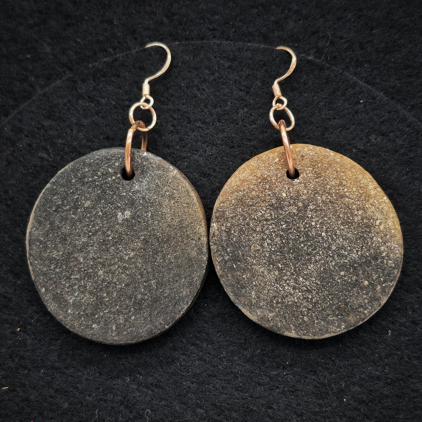 Mary North ~ Micaceous Clay Earrings 1 1/2" diameter