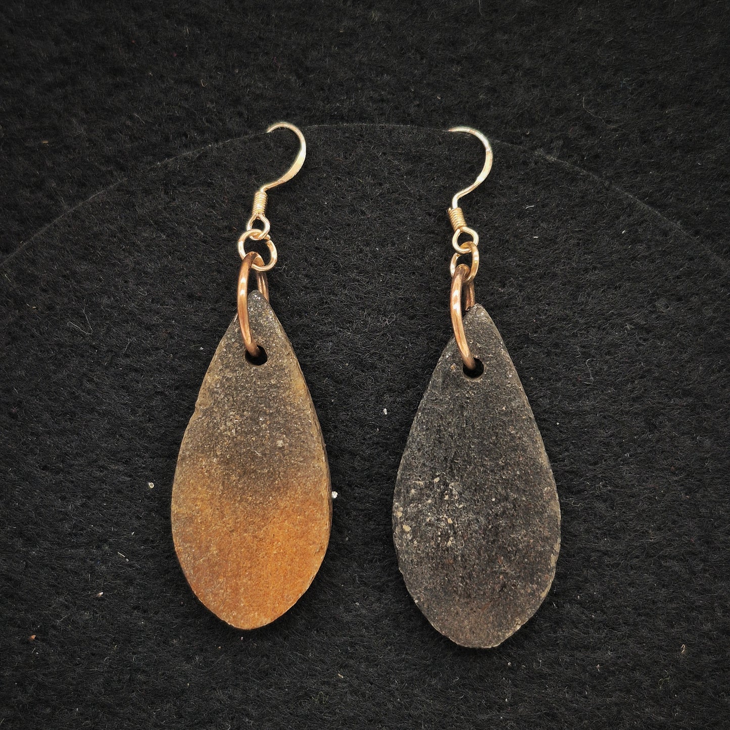 Mary North ~ Micaceous Clay Earrings 1 1/2" x 3/4"