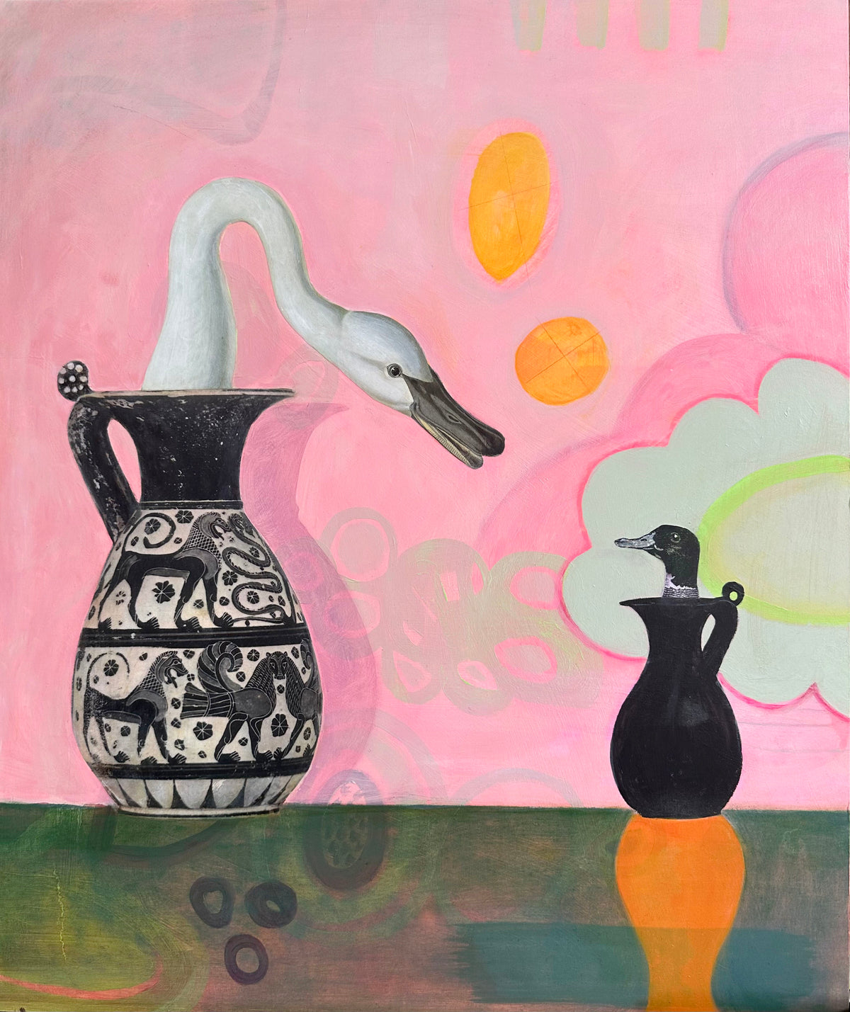 Suzanne Sbarge ~ Swan Vase, 24" x 20"