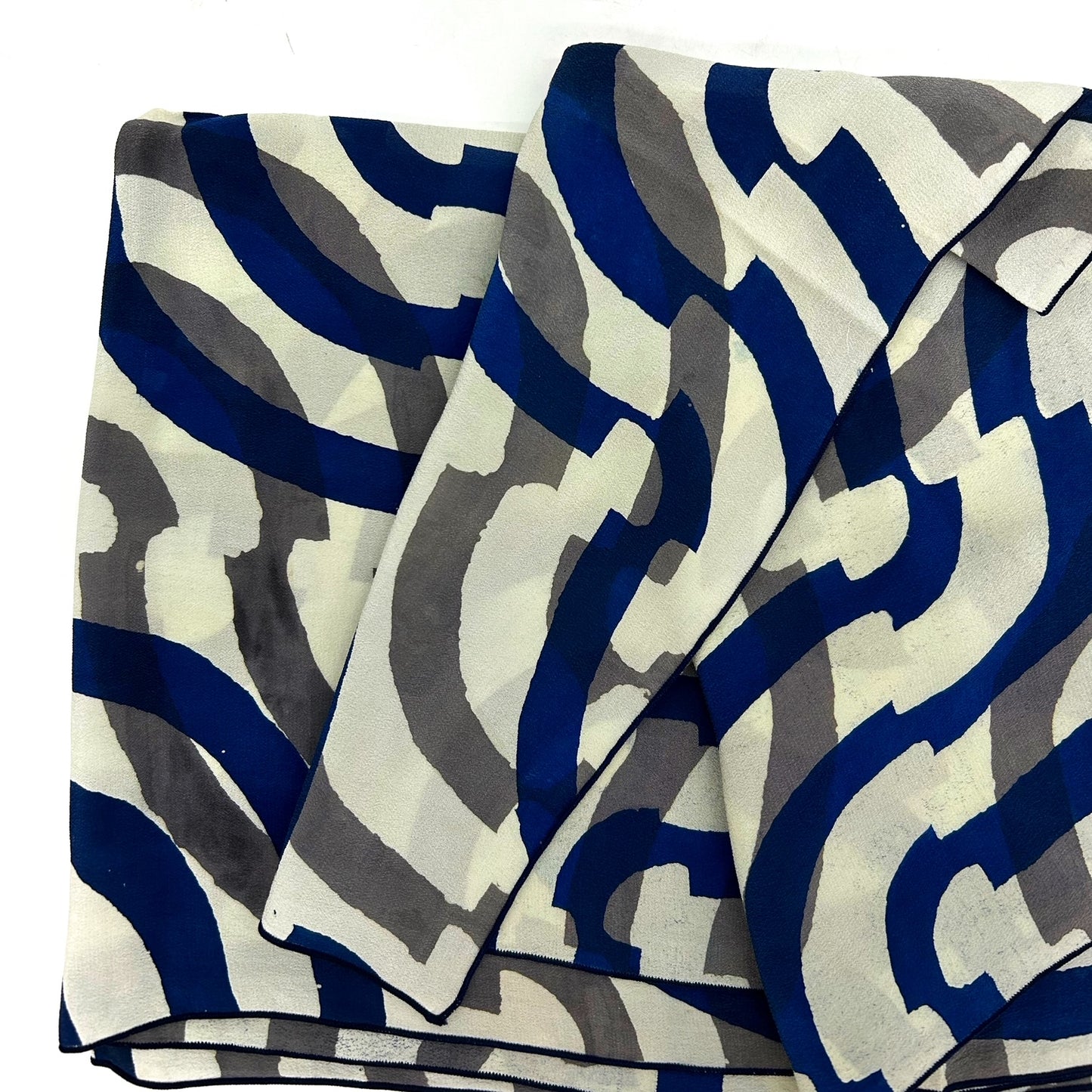 David Mendoza ~ Hand Blocked Indigo Batik Scarf, 20" X 80"