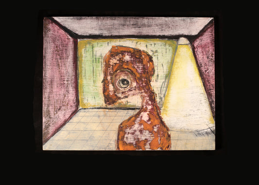 Bill Skrips ~ "Painting Myself Into a Corner" Painting, 11" x 14" x 1"