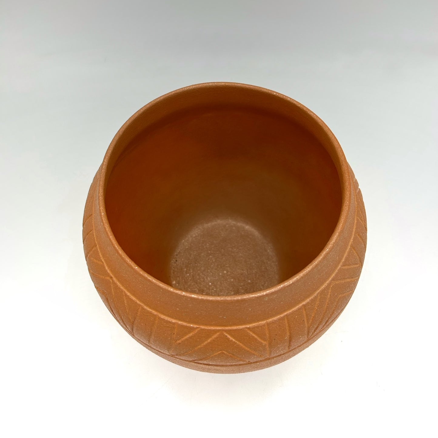 Clarence Cruz ~ 3 1/2 Quart Traditional Bean pot with Incised Design, 7" x 7 1/2" x 7 1/2"