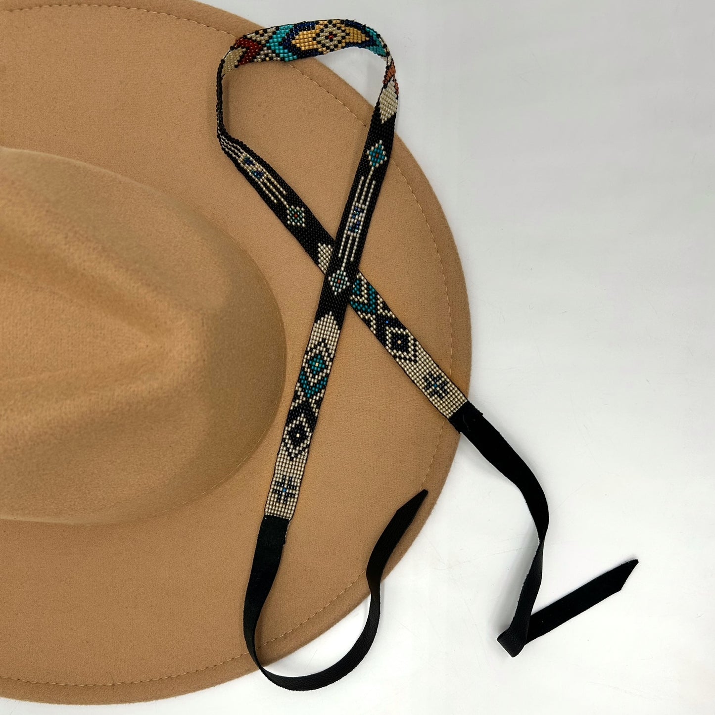 Camille Moss ~ Beaded Hat Band, 24" x 5/8"