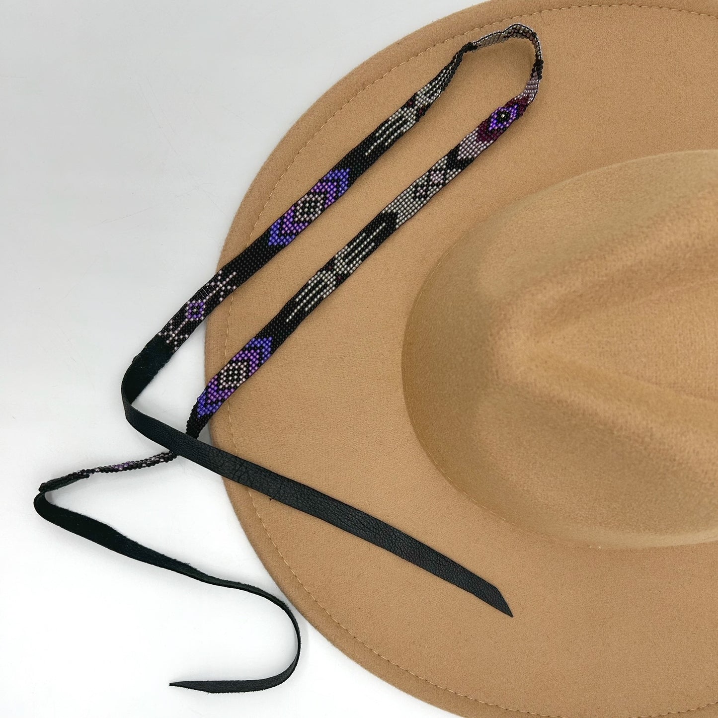 Camille Moss ~ Beaded Hat Band, 24" x 5/8"
