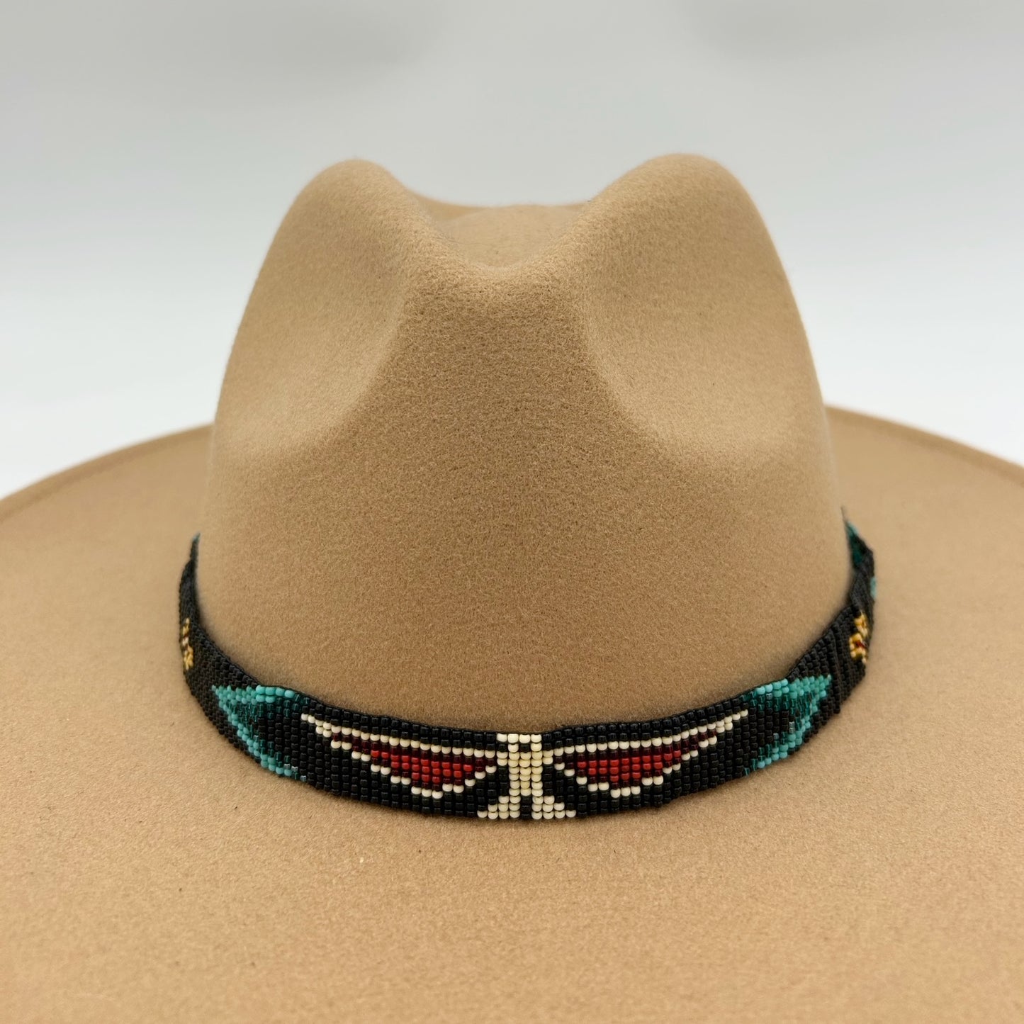 Camille Moss ~ Beaded Hat Band, Thunder Birds design, 24" x 5/8"