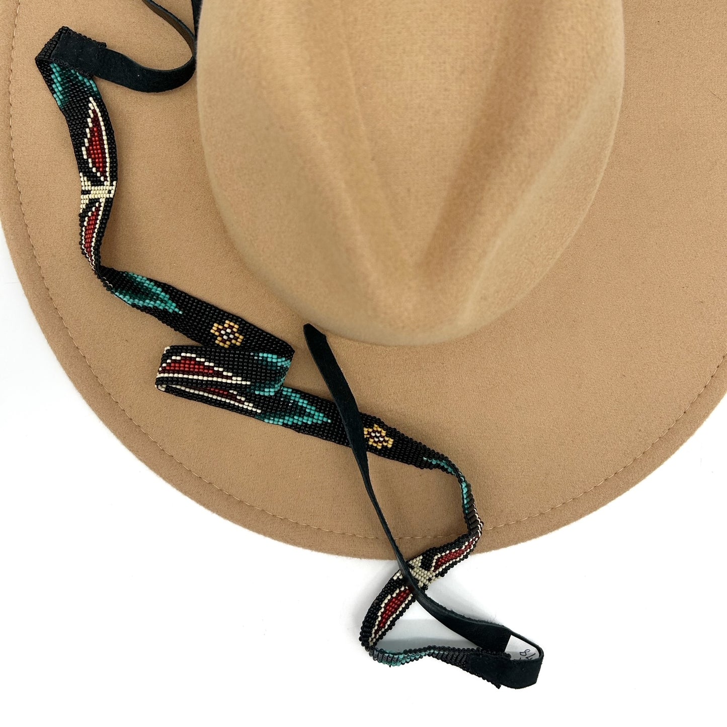 Camille Moss ~ Beaded Hat Band, Thunder Birds design, 24" x 5/8"