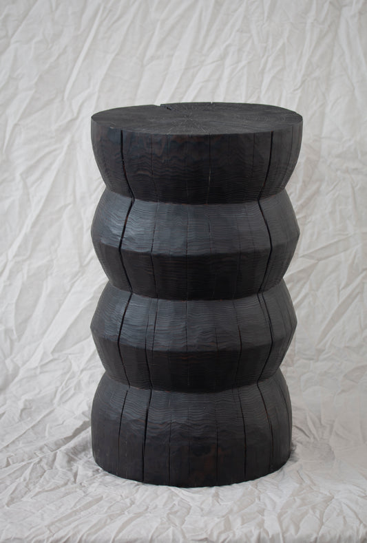 Chris Olson ~ Charred Pedestal Table, 22" x 10" x 10"