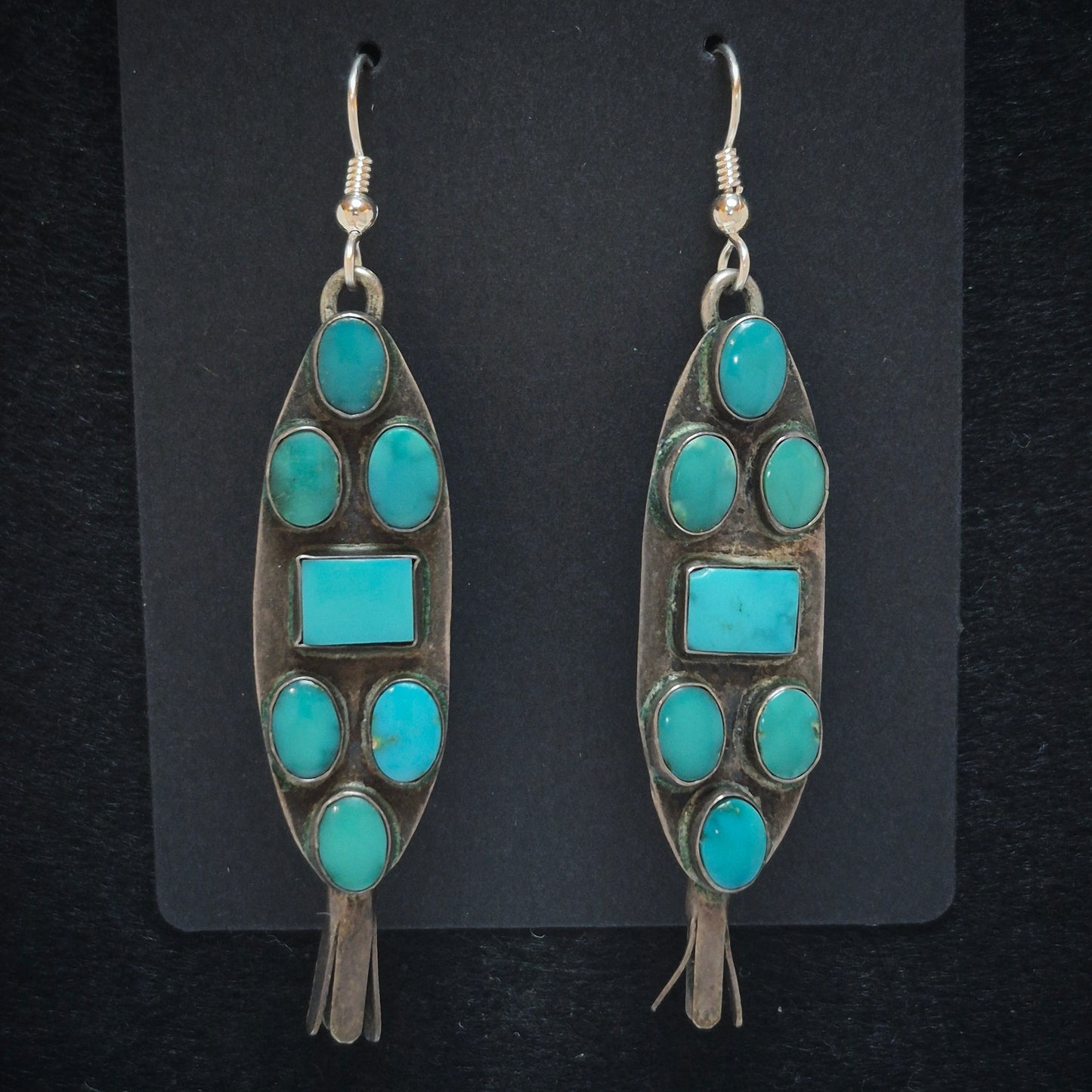 Multi-Stone Turquoise & Sterling Silver Dangle Earrings