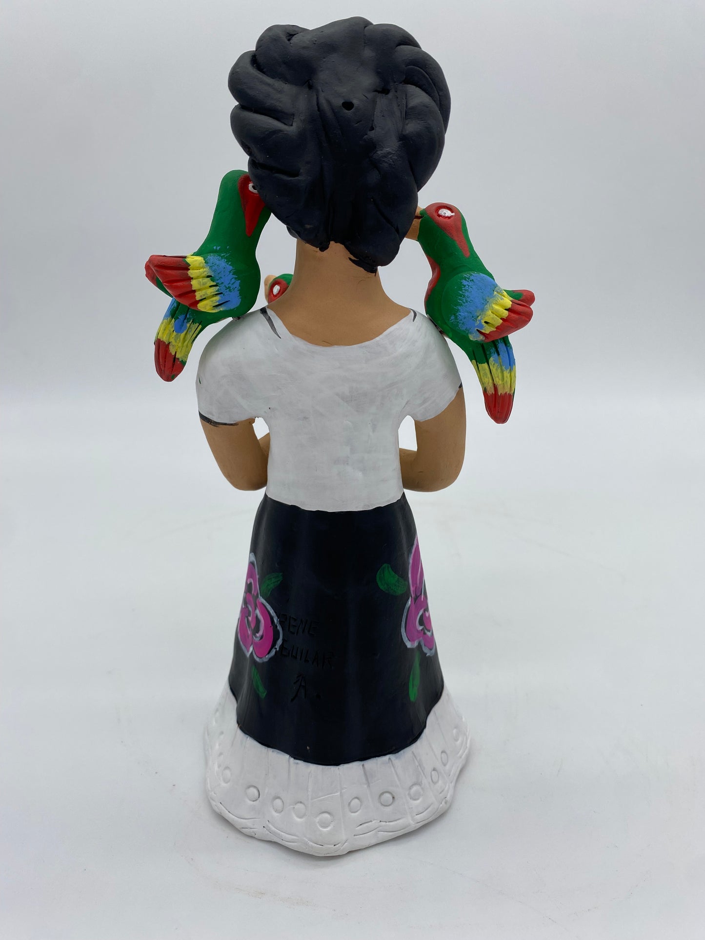 Irene Aguilar ~ Frida con Pericos, Small 9 1/4" x 3 3/4" 3 3/4"