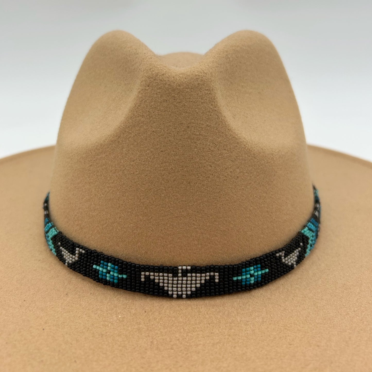 Camille Moss ~ Beaded Hat Band, Thunder Birds design, 22 3/4" x 1/2"