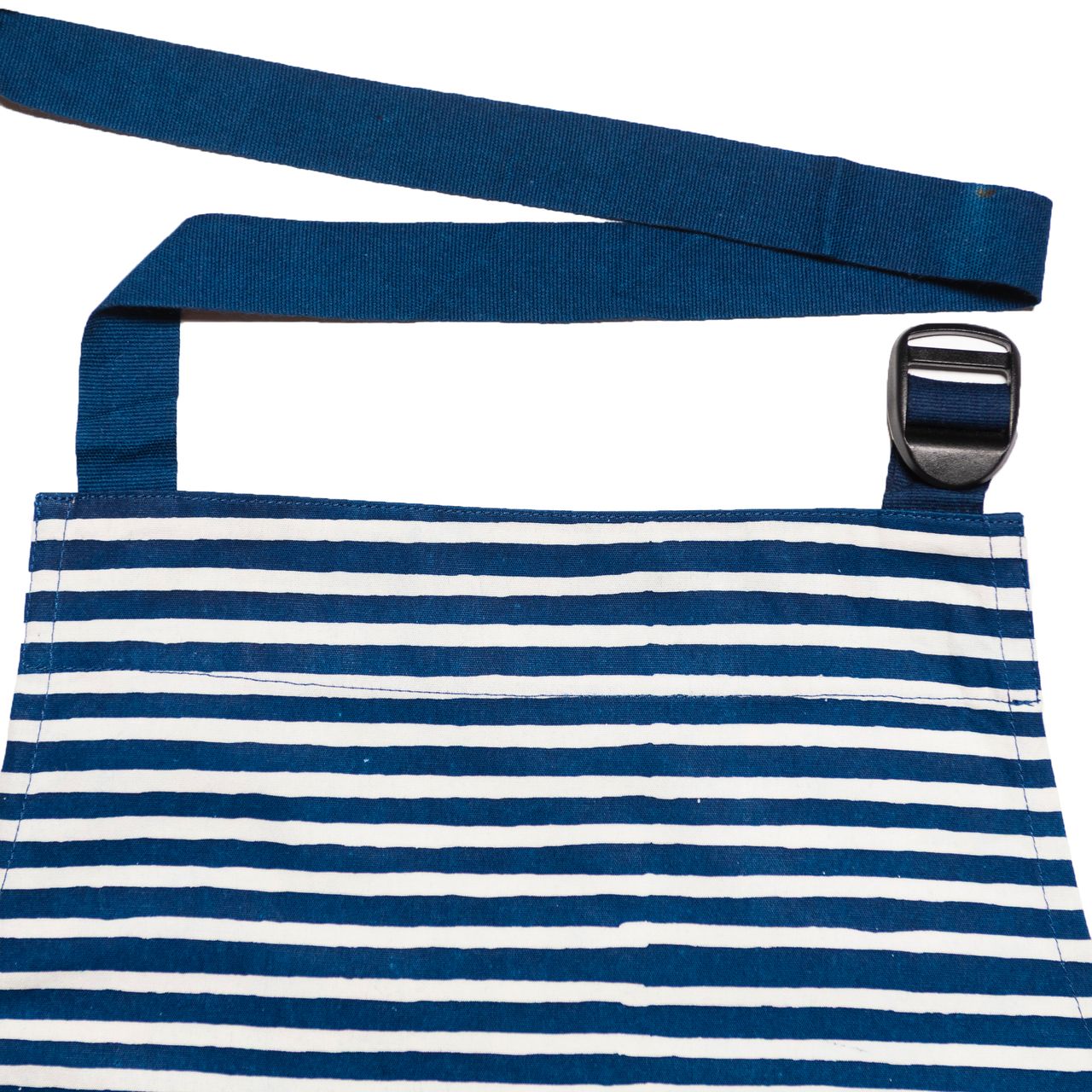 David Mendoza ~ Hand Blocked Indigo Wide Stripe Batik Apron