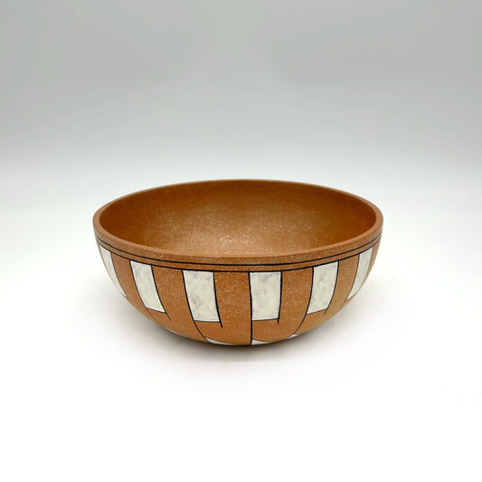 Lorenzo Mendez ~  1 3/4 Quart Painted Cazuela Bowl, 3" x 7 3/4 x 7 3/4"