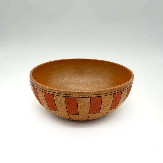 Lorenzo Mendez ~  1 3/4 Quart Painted Cazuela Bowl, 3" x 7 3/4 x 7 3/4"