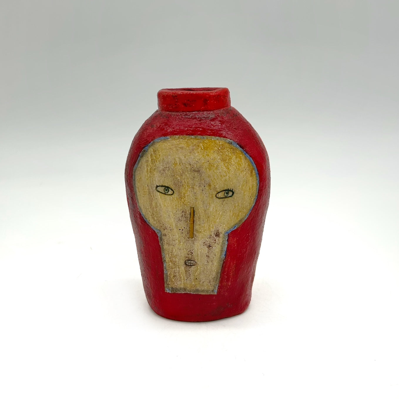 Lisa Smith ~ Face Jar Large, Reversible 5 1/4" x 3 1/4" x 2"