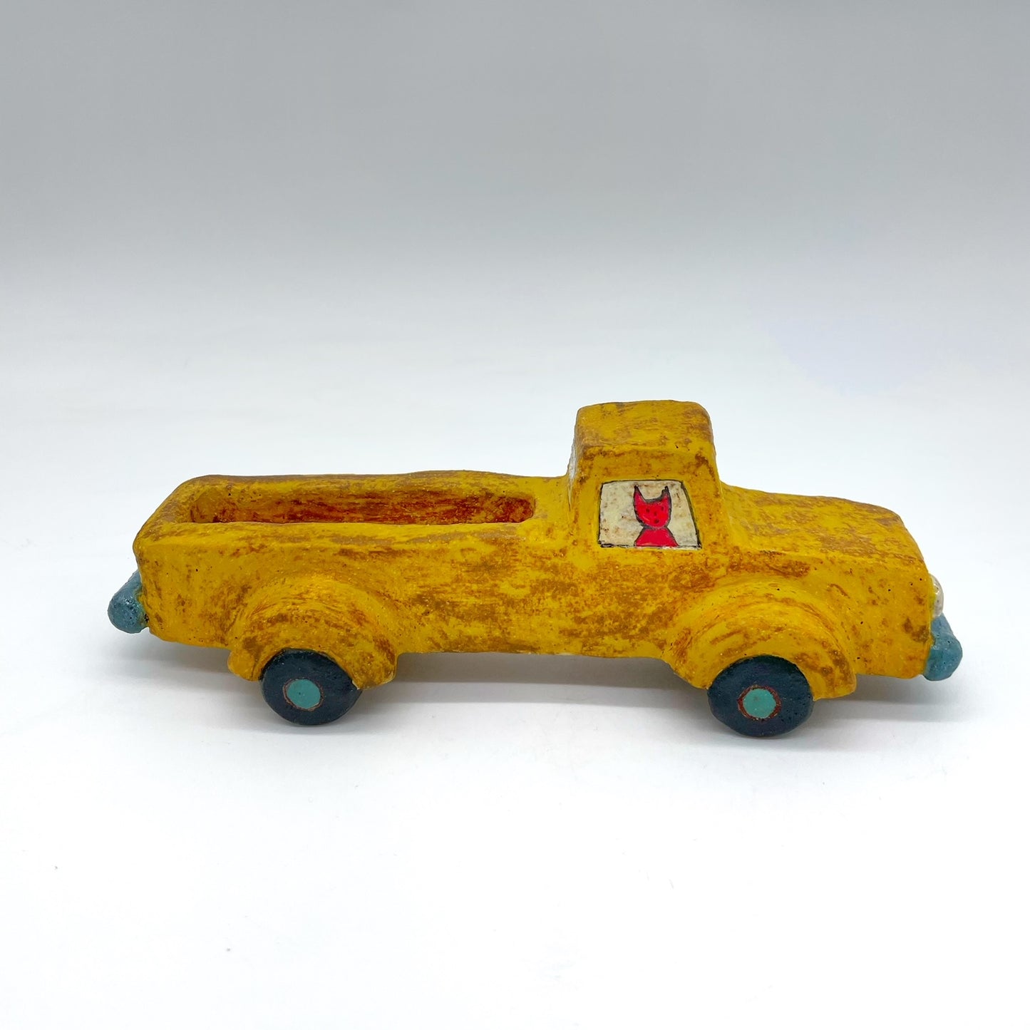 Lisa Smith ~ Yellow Truck with Foxes 2 1/2" x 7 1/2" x 2"