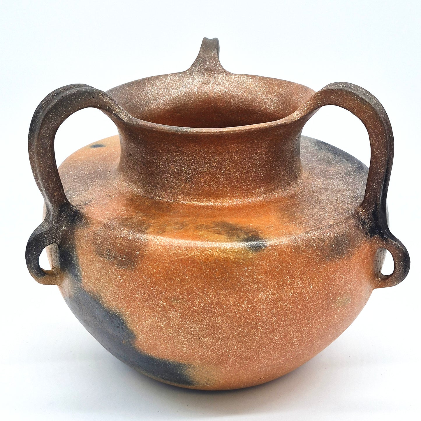Mary North ~ 4 Quart Mica "Pitcher" Bean Pot with Three Handles, 8" x 10" x 10"