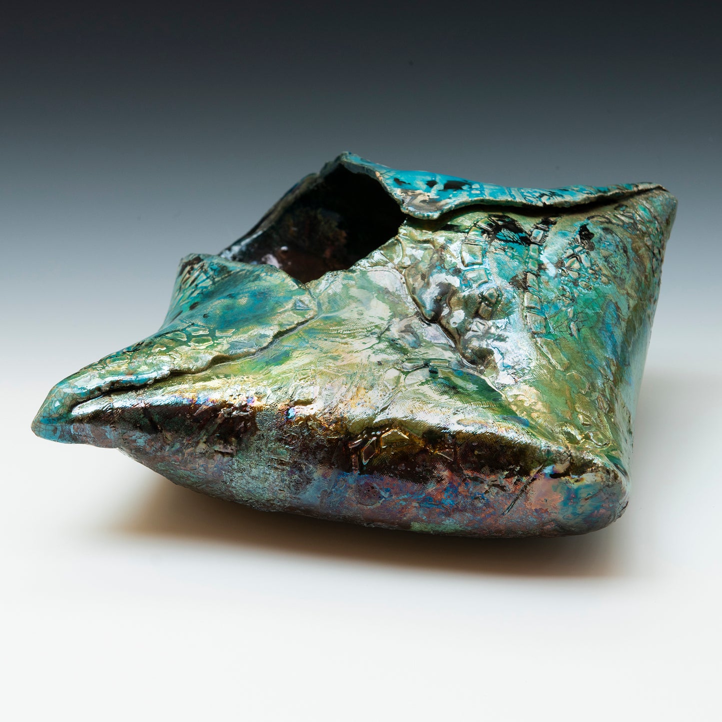 Suzanne Vilmain ~ Folded Pillow Vase, 4" X 10" X 10"