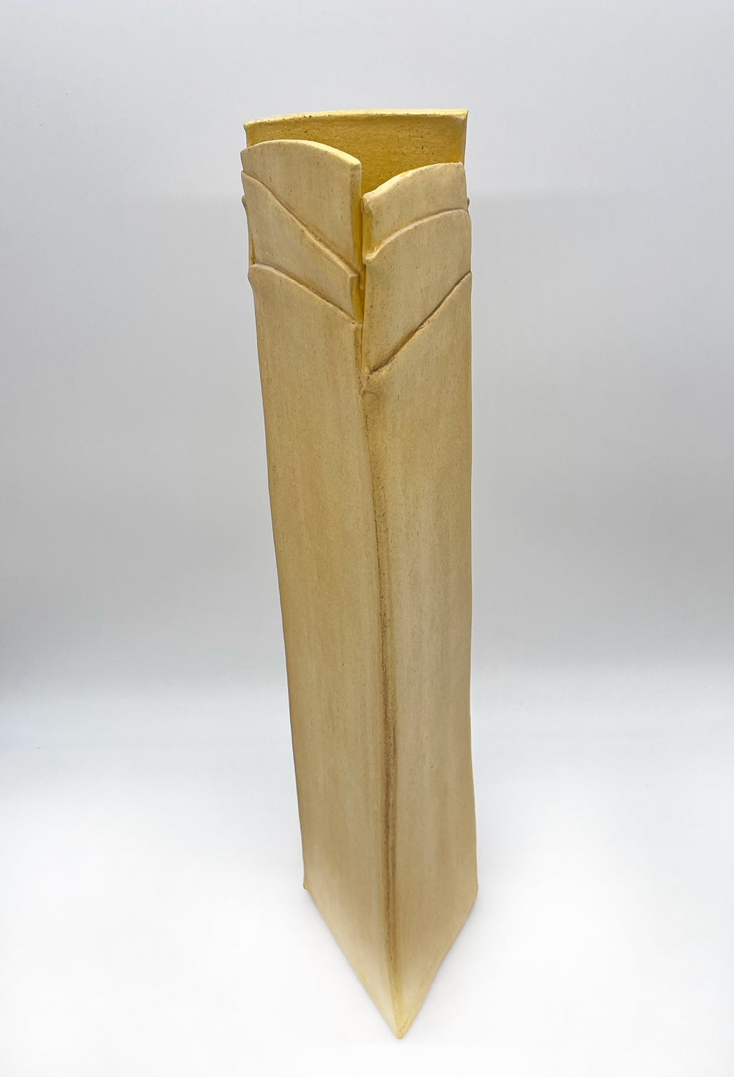 Penny Truitt ~ Tall "Banana Leaf" Triangle Vase, Extra Large, 20 1/2" x 5 1/4" x 5"