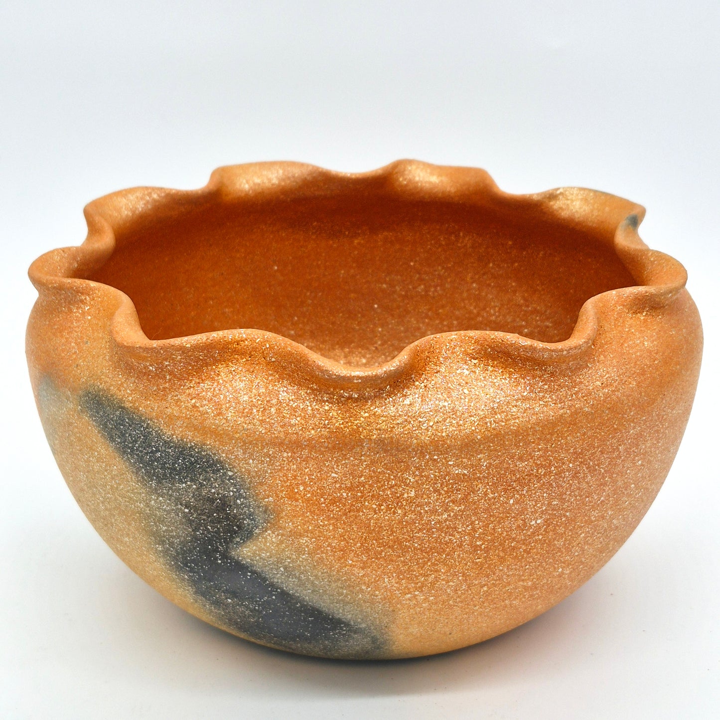 Rhonda Avidon ~ 3 1/2 Quart Clouded Mica Bean Pot with Fluted Rim, 5" x 9" x 9"
