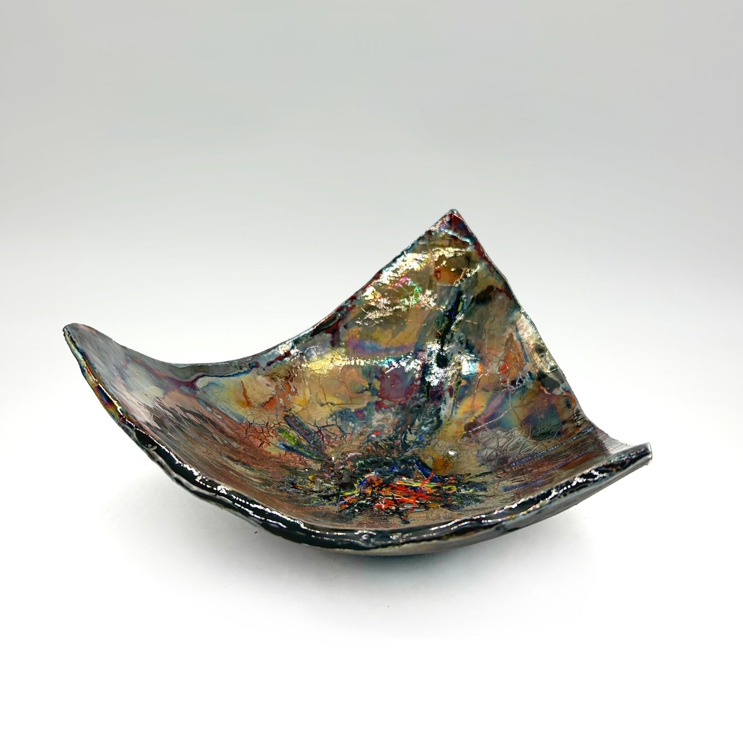 Suzanne Vilmain ~ Triangle Tile "Painting with Glass Rods", 5 1/4" x 10" x 9"