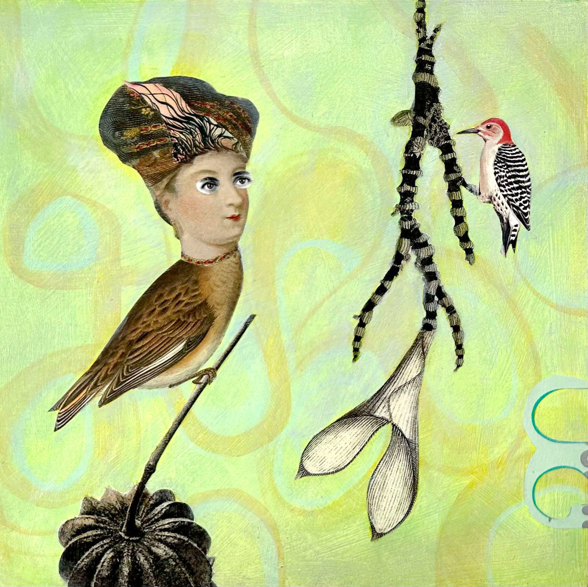 Suzanne Sbarge ~ Woodpecker, 10" x 10"