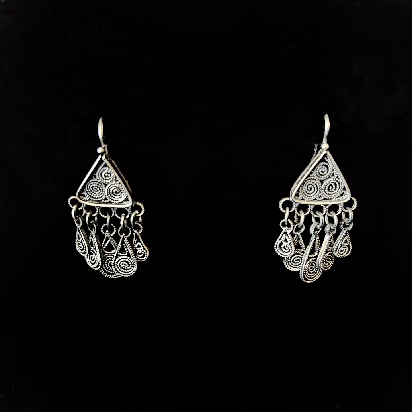 Yesenia Salgado ~ Filigree Earrings, 1 3/4" x 3/4"