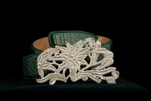 Mary Buck ~ Belle Star Lace Belt Buckle, Large, 2 1/2" x 4 1/2"