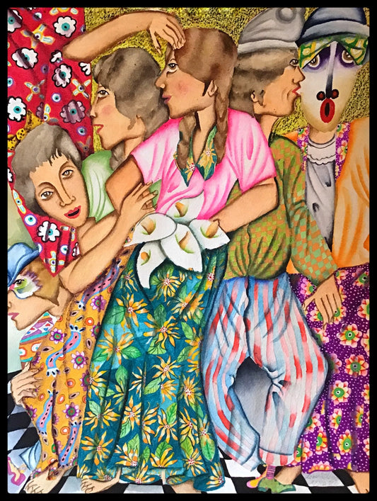 Leovigildo Martinez ~ "El Gorro de Juan" 2020 Watercolor, 22" x 18"