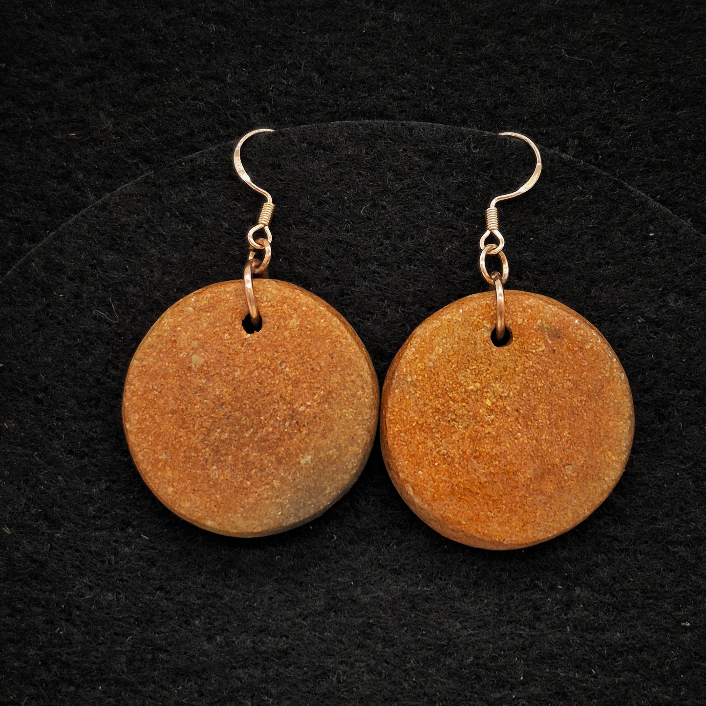 Mary North ~ Micaceous Clay Earrings 1 1/4" diameter