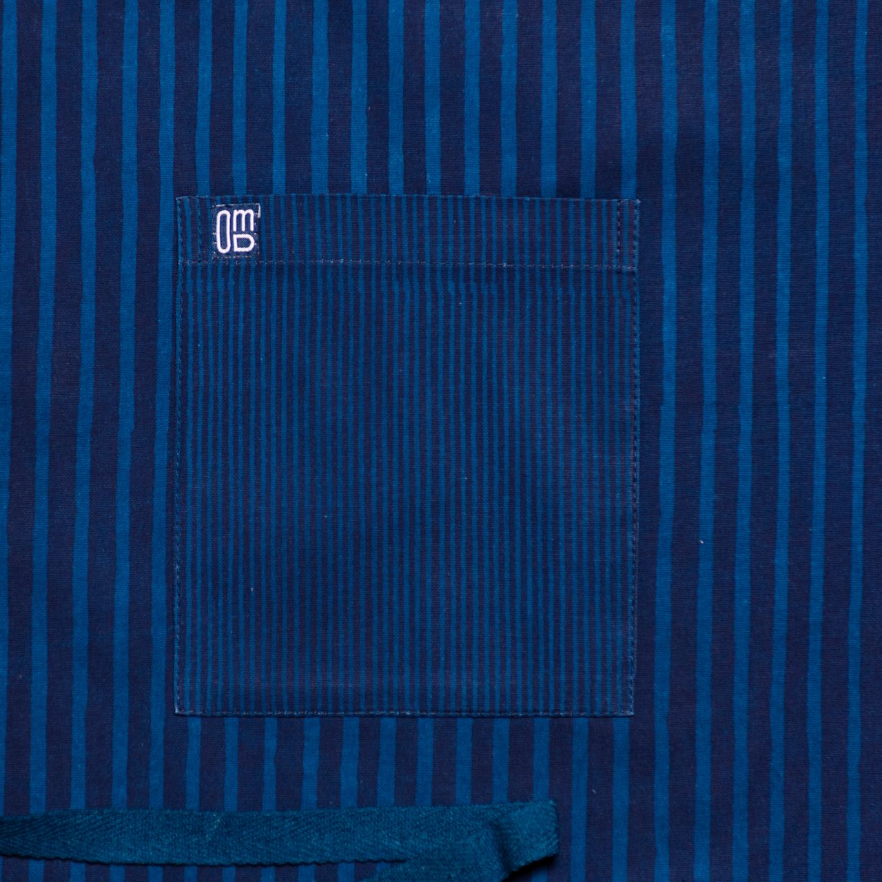 David Mendoza ~ Hand Blocked Indigo Blue Pinstripe Batik Apron