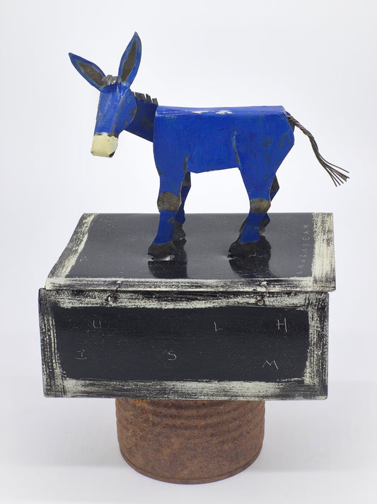 Laura Dean ~ Blue Donkey 6 1/4" x 5 1/8" x 4"