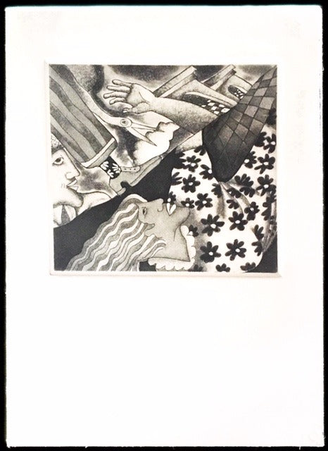 Leovigildo Martinez ~ "Vecina Ausente" 1997, 7 3/4" x 10 1/2"