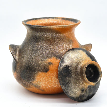 Ayeen Telopa ~ 2 1/2 Quart Traditional Bean Pot with Lid, 8" x 7 1/2" x 7 3/4"