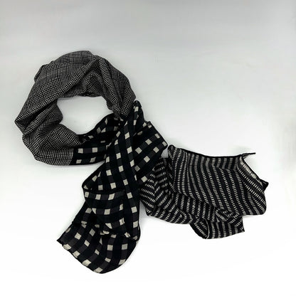David Mendoza ~ Hand Blocked Indigo Batik Scarf, 34" x 72"