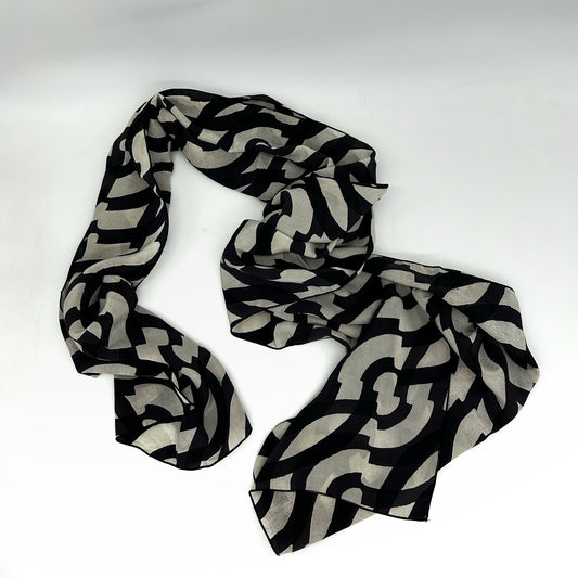 David Mendoza ~ Hand Blocked Indigo Batik Scarf, 20" x 78"