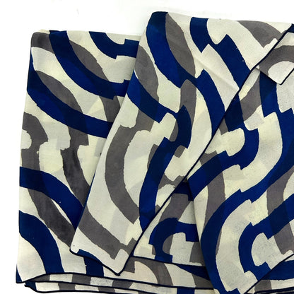 David Mendoza ~ Hand Blocked Indigo Batik Scarf, 20" X 80"