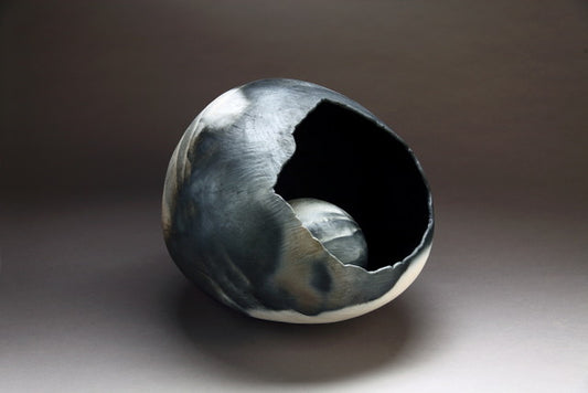 Bonnie Lynch ~ Cocoon with Pod, Cocoon: 14" x 15" x 17" & Pod: 6 1/2" x 7" x 6 1/2"