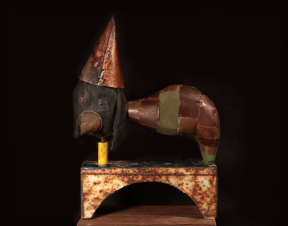 Bill Skrips ~ "Didgerie" Sculpture, standing piece, 18.5" x 13 x 6"