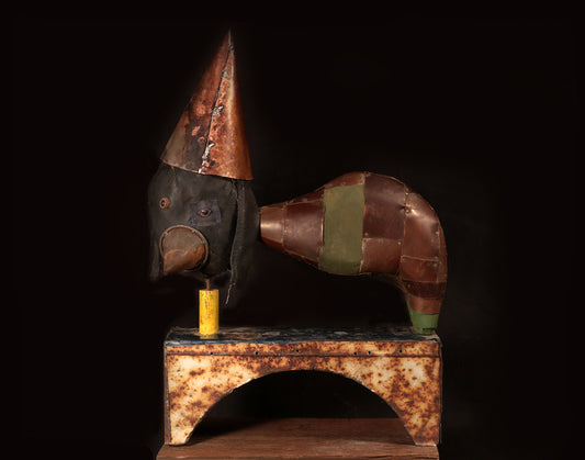 Bill Skrips ~ "Didgerie" Sculpture, standing piece, 18.5" x 13 x 6"