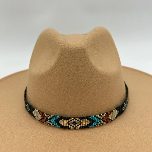 Camille Moss ~ Beaded Hat Band, 24" x 5/8"