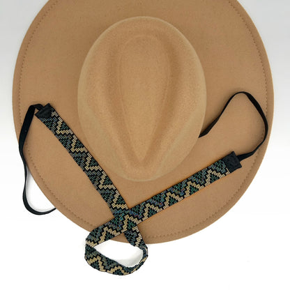 Camille Moss ~ Wide Beaded Hat Band, 24" x 1"