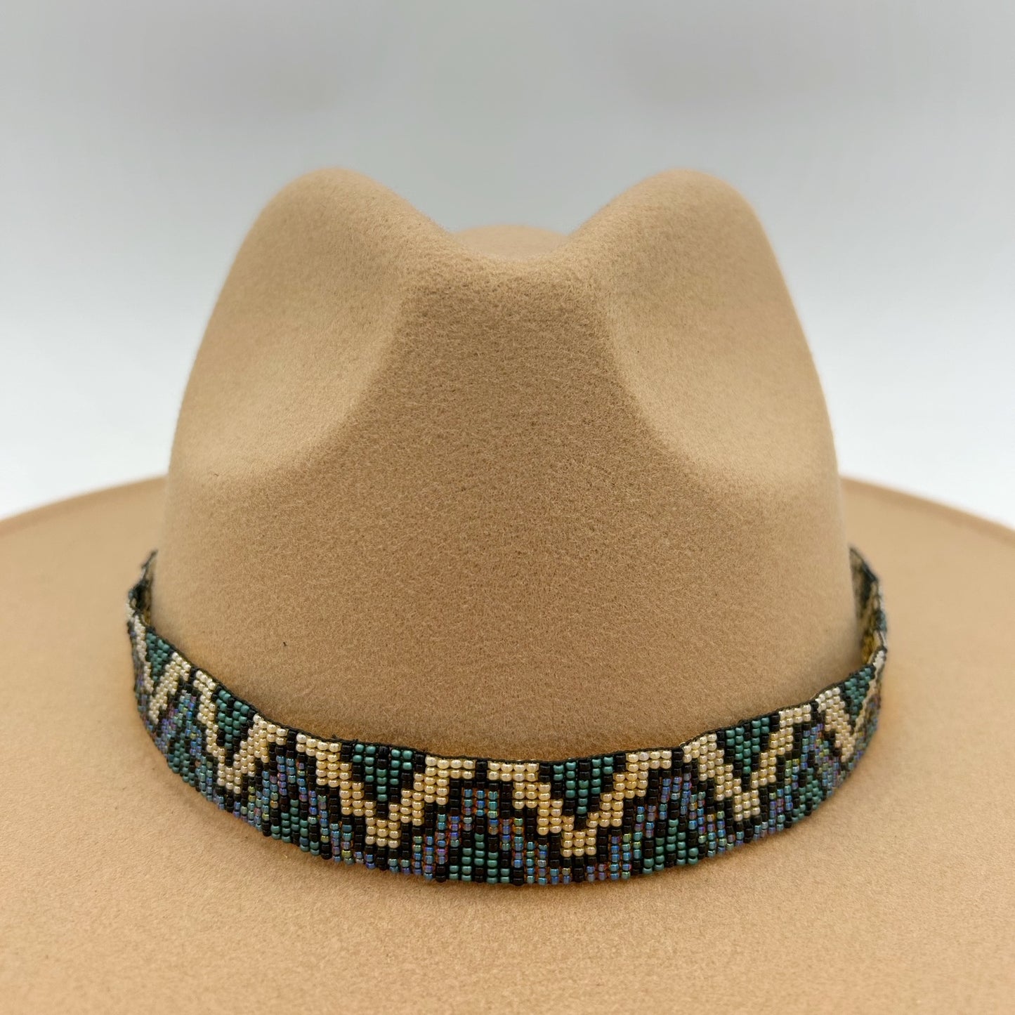 Camille Moss ~ Wide Beaded Hat Band, 24" x 1"