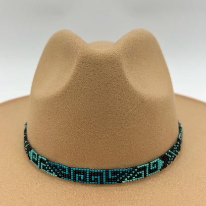 Camille Moss ~ Beaded Hat Band, Roman motiff, 21 3/4" x 1/2"
