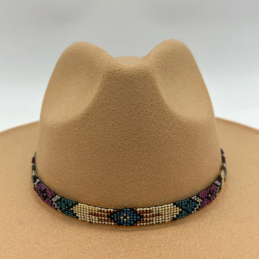 Camille Moss ~ Beaded Hat Band, 23 3/4" x 1/2"