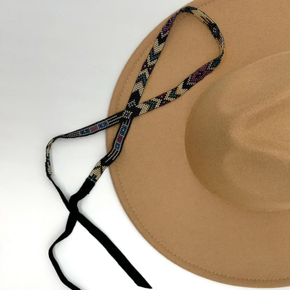 Camille Moss ~ Beaded Hat Band, 23 3/4" x 1/2"