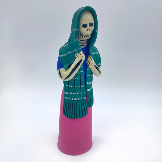 Irene Aguilar ~ Day of the Dead Mourning Skeleton, 13" x 5" x 4"