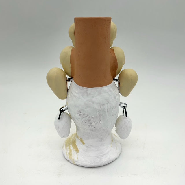 Irene Aguilar ~ Skull Day of the Dead Candle Holder, 8" x 4 1/2" x 4"
