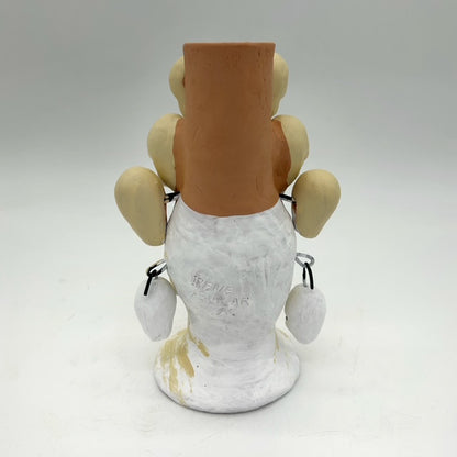 Irene Aguilar ~ Skull Day of the Dead Candle Holder, 8" x 4 1/2" x 4"