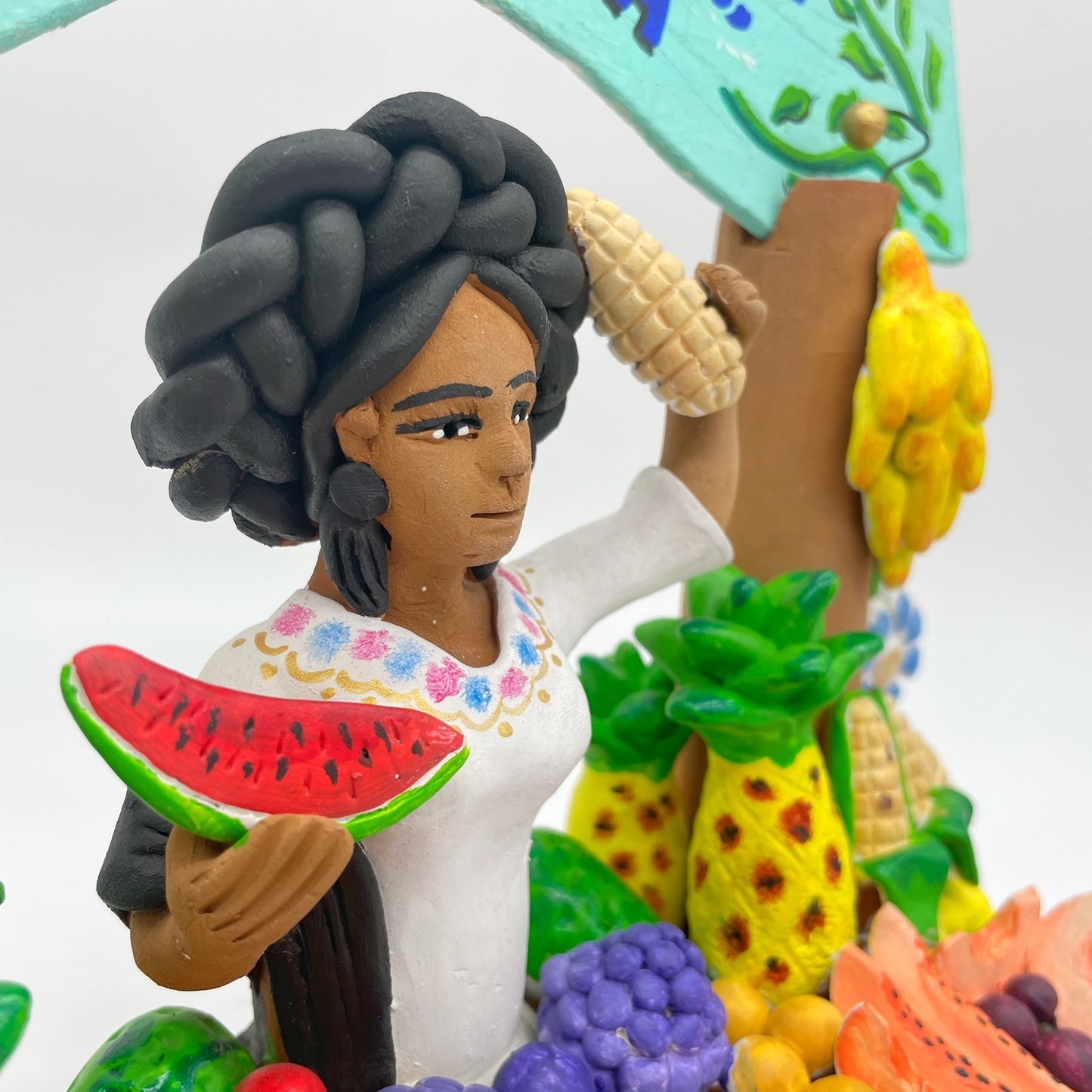 Irene Aguilar ~ Fruteria ~ Ceramic Fruit Market, 11 1/2" x 12" x 5 1/2"
